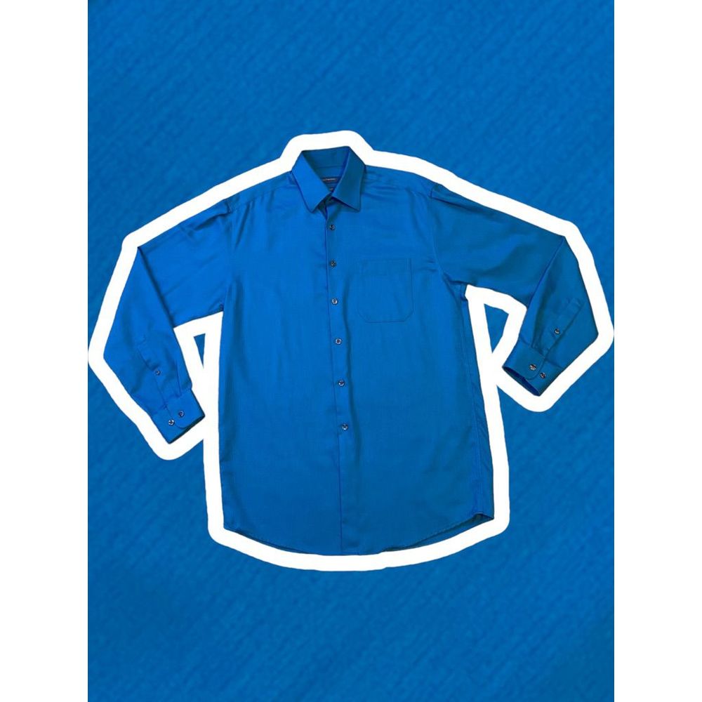 Perry Ellis Portfolio Blue Classic Wrinkle Free Dress Shirt Men’s 15 1/2 34/35